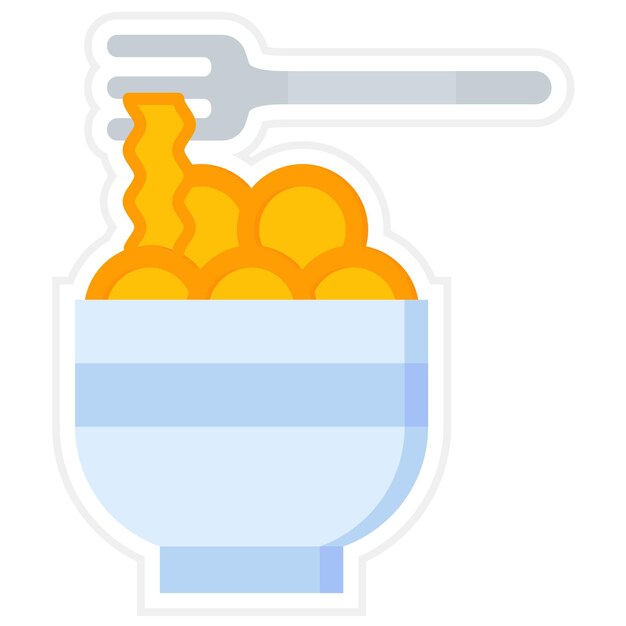 Imagen vectorial del icono de la pasta Se puede utilizar para el restaurante