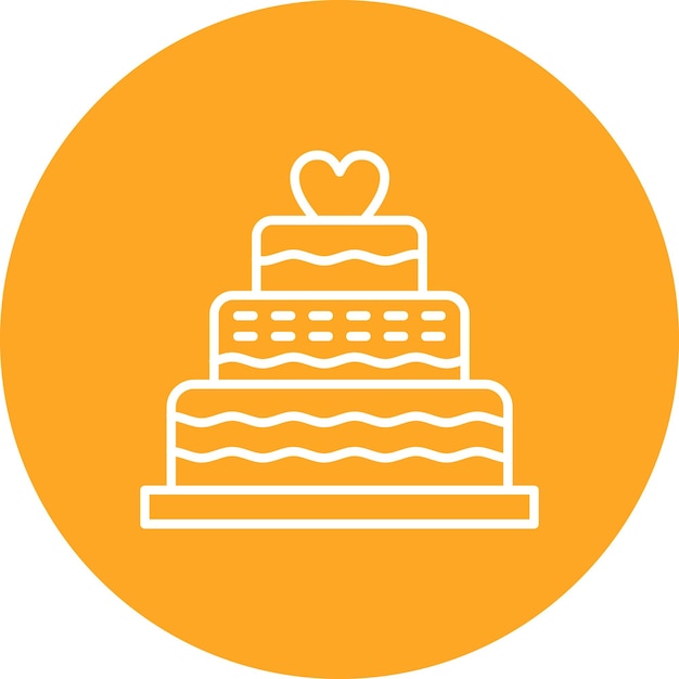 Imagen vectorial de icono de pastel de boda Se puede usar para bodas