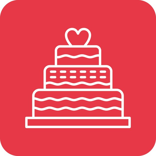 Imagen vectorial de icono de pastel de boda Se puede usar para bodas