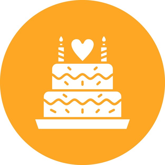 Imagen vectorial del icono del pastel de boda Se puede usar para la vida familiar
