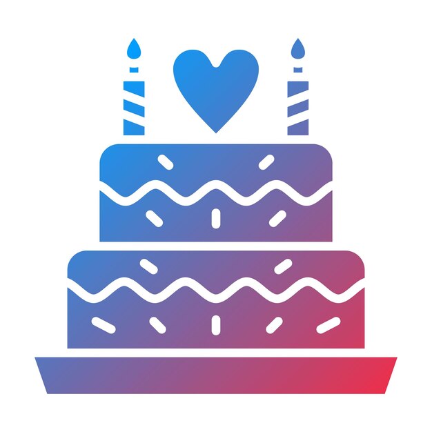 Imagen vectorial del icono del pastel de boda Se puede usar para la vida familiar