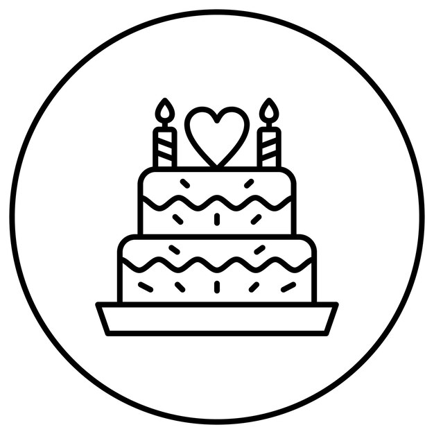 Imagen vectorial del icono del pastel de boda Se puede usar para la vida familiar