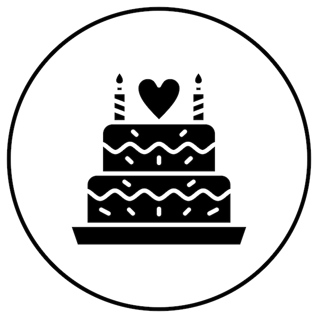 Imagen vectorial del icono del pastel de boda Se puede usar para la vida familiar