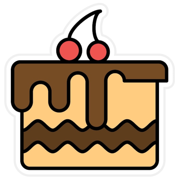 Imagen vectorial de icono de pastel de chocolate Se puede usar para dulces y caramelos