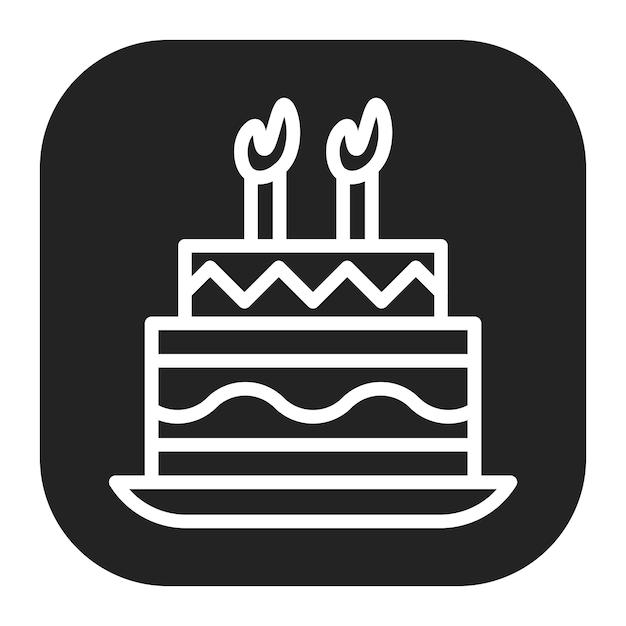 Imagen vectorial del icono del pastel de cumpleaños Se puede usar para criar niños