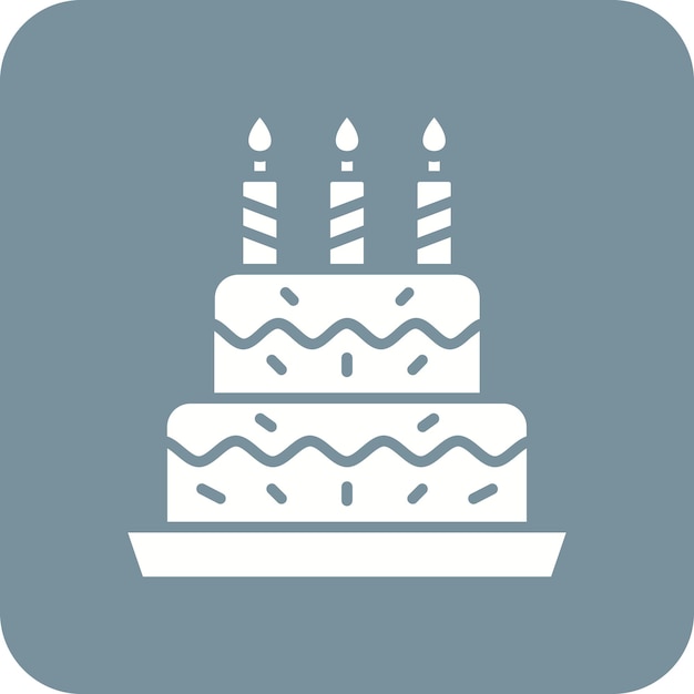 Imagen vectorial del icono del pastel de cumpleaños Se puede usar para la vida familiar