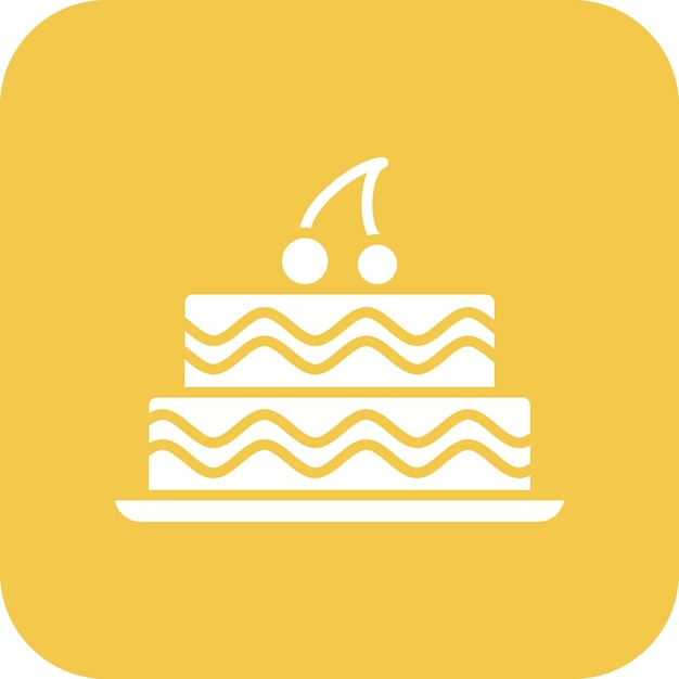Imagen vectorial de icono de pastel de dos capas se puede usar para dulces y caramelos