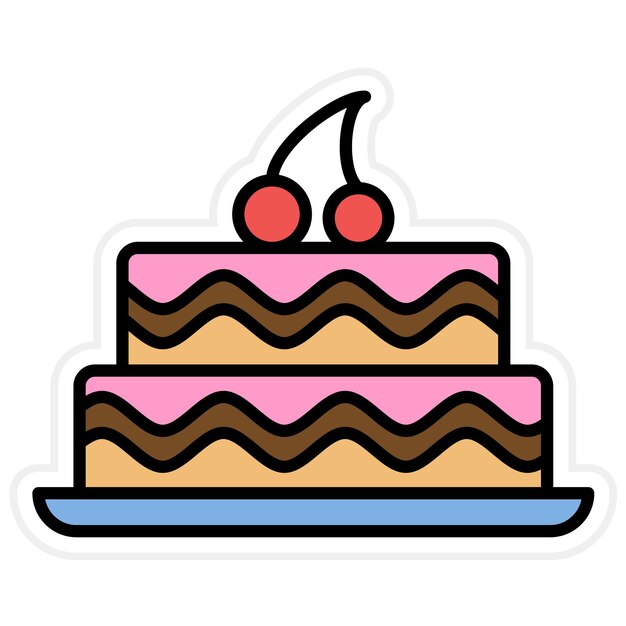 Imagen vectorial de icono de pastel de dos capas se puede usar para dulces y caramelos