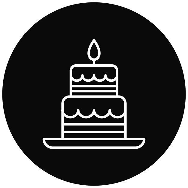 Imagen vectorial de icono de pastel de dos capas se puede usar para fiestas y celebraciones