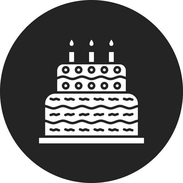 La imagen vectorial del icono del pastel se puede usar para el Año Nuevo