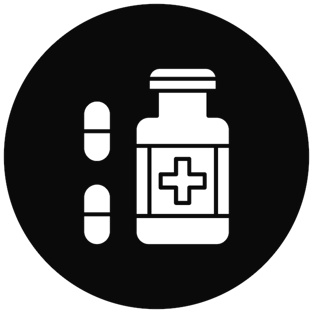 La imagen vectorial del icono de las pastillas se puede utilizar para la química