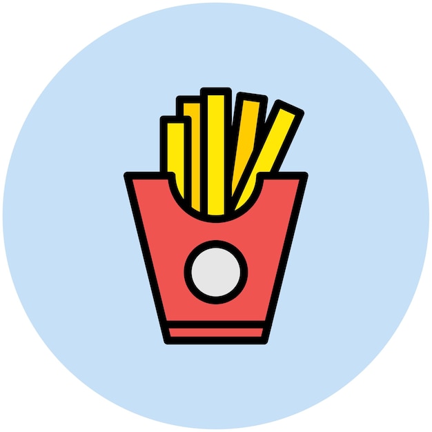 Imagen vectorial del icono de las patatas fritas Se puede usar para Bar