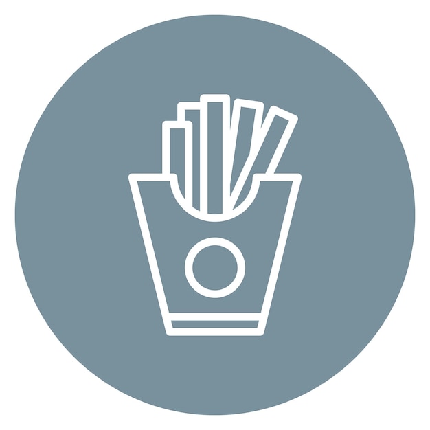 Imagen vectorial del icono de las patatas fritas Se puede usar para Bar