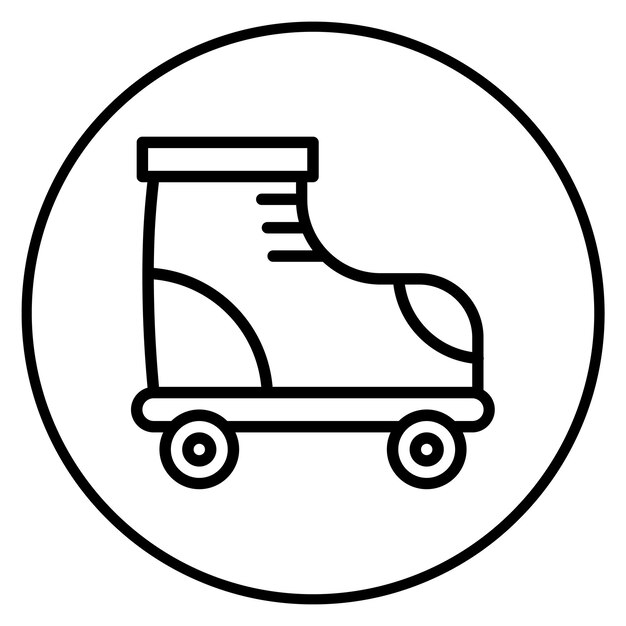 Imagen vectorial del icono del patín de rodillos Se puede utilizar para el equipo deportivo