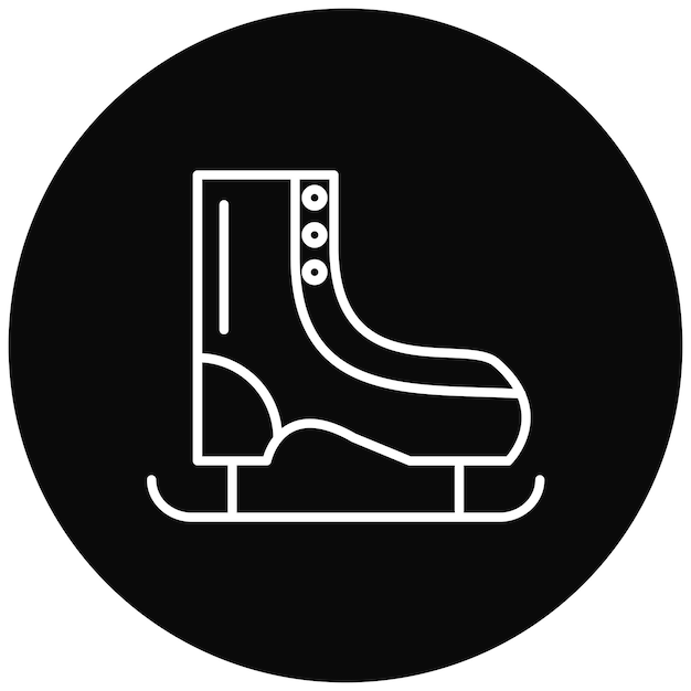 La imagen vectorial del icono de patinaje sobre hielo se puede usar para el invierno