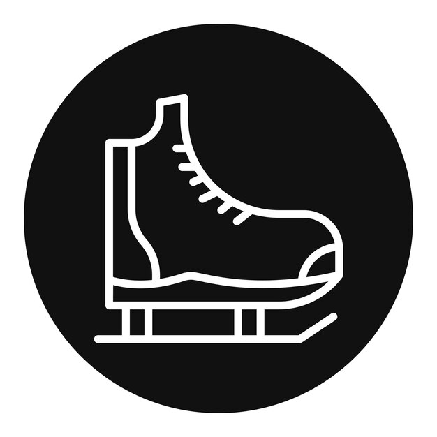 La imagen vectorial del icono de los patines de hielo se puede utilizar para la diversión al aire libre