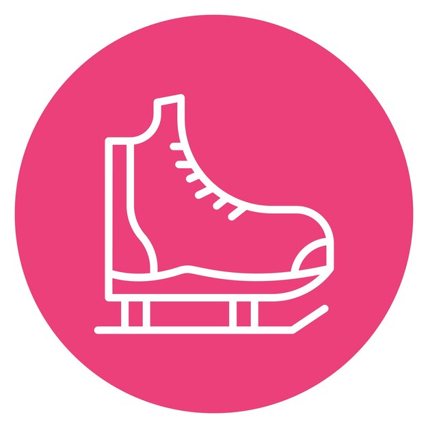 La imagen vectorial del icono de los patines de hielo se puede utilizar para la diversión al aire libre