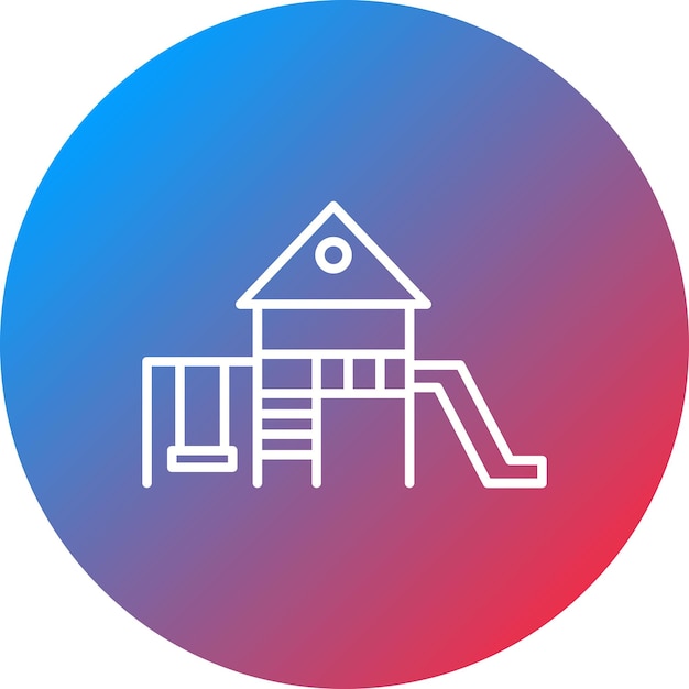 Imagen vectorial del icono del patio de recreo Se puede utilizar para el jardín de infantes