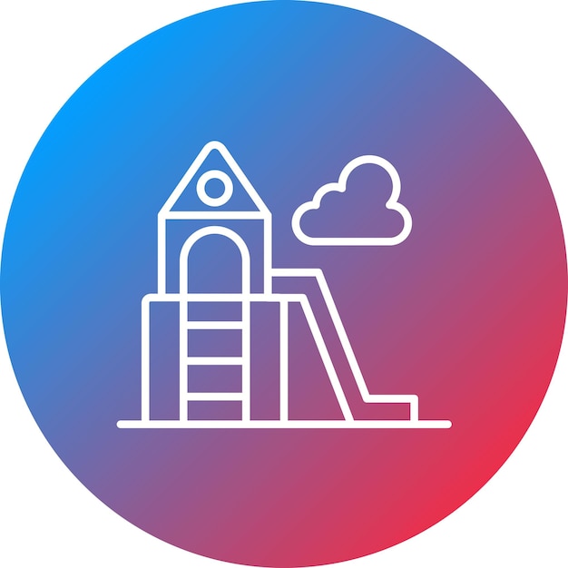 Imagen vectorial del icono del patio de recreo Se puede utilizar para juguetes infantiles