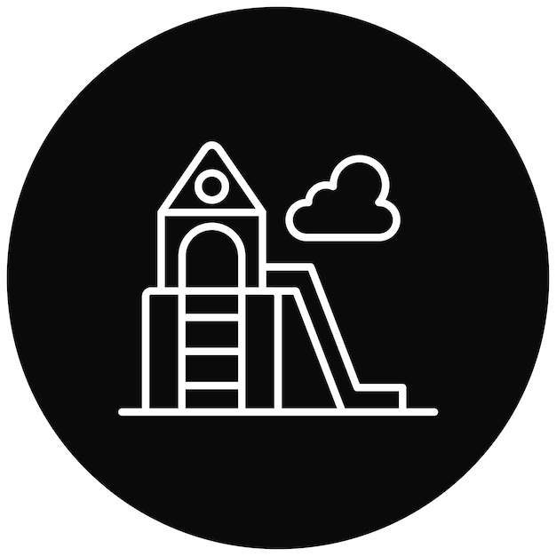 Imagen vectorial del icono del patio de recreo Se puede utilizar para juguetes infantiles