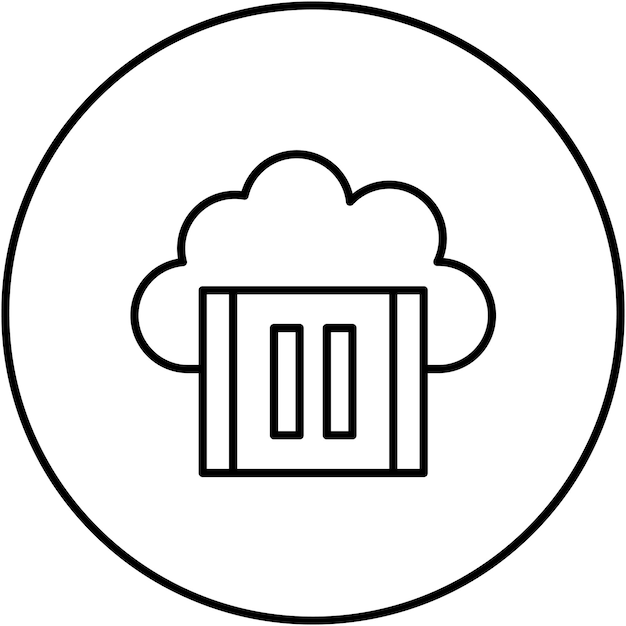 La imagen vectorial del icono de pausa de vídeo en la nube se puede utilizar para la computación en la nube