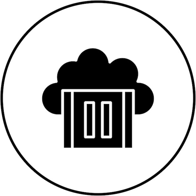 La imagen vectorial del icono de pausa de vídeo en la nube se puede utilizar para la computación en la nube