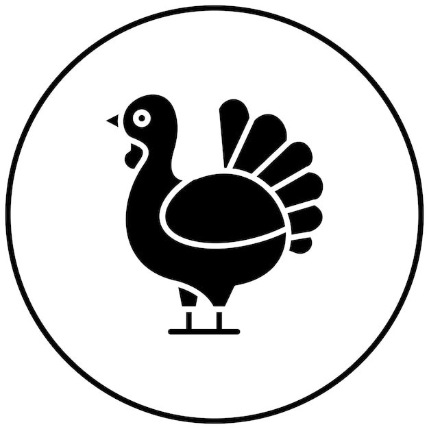 Imagen vectorial de icono de pavo Se puede utilizar para la agricultura y la jardinería