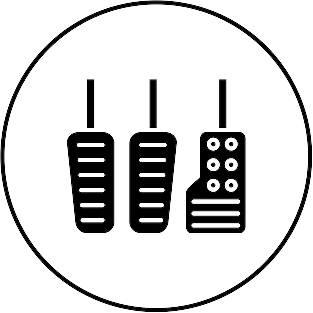 Imagen vectorial del icono de los pedales Se puede utilizar para la reparación de automóviles