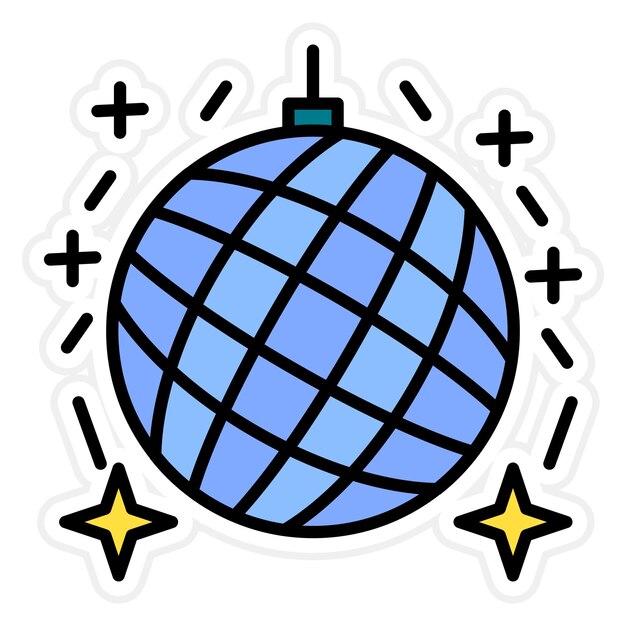 Imagen vectorial del icono de la pelota de discoteca Se puede usar para el Año Nuevo