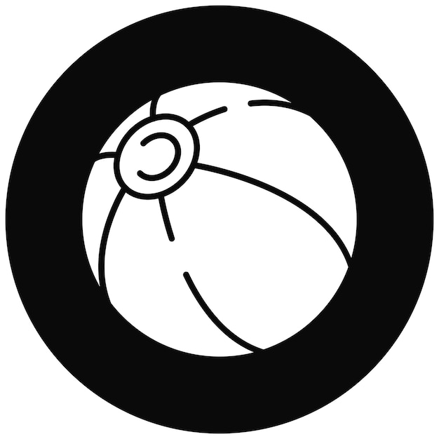 Imagen vectorial del icono de la pelota de playa Se puede usar para Coastline