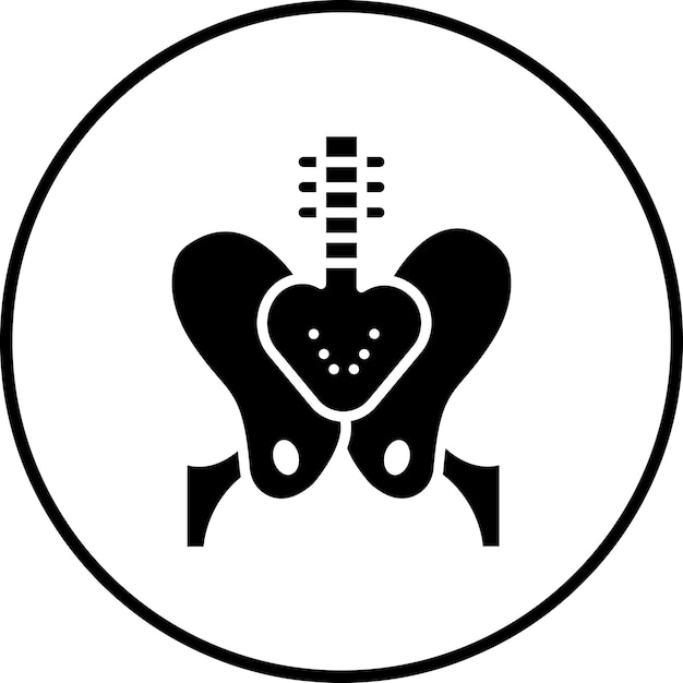 Imagen vectorial del icono de la pelvis Se puede utilizar para la anatomía humana