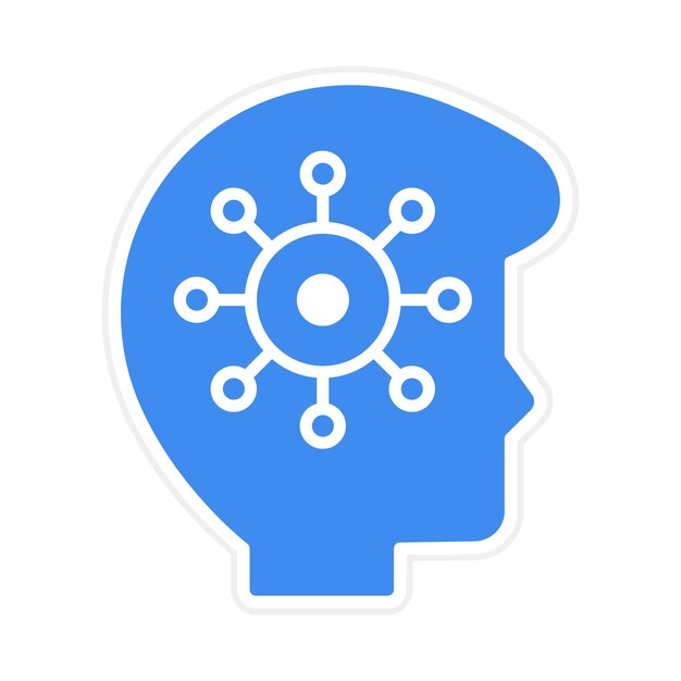Imagen vectorial de icono de pensamiento de IA Se puede usar para ciencias de la computación