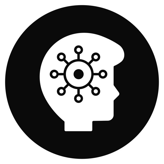 Imagen vectorial de icono de pensamiento de IA Se puede usar para ciencias de la computación