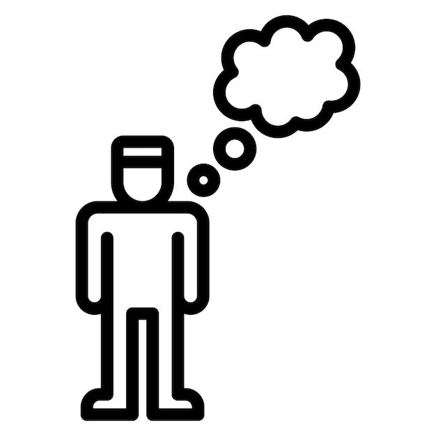 Imagen vectorial de icono pensativo Se puede utilizar para el liderazgo de pensamiento