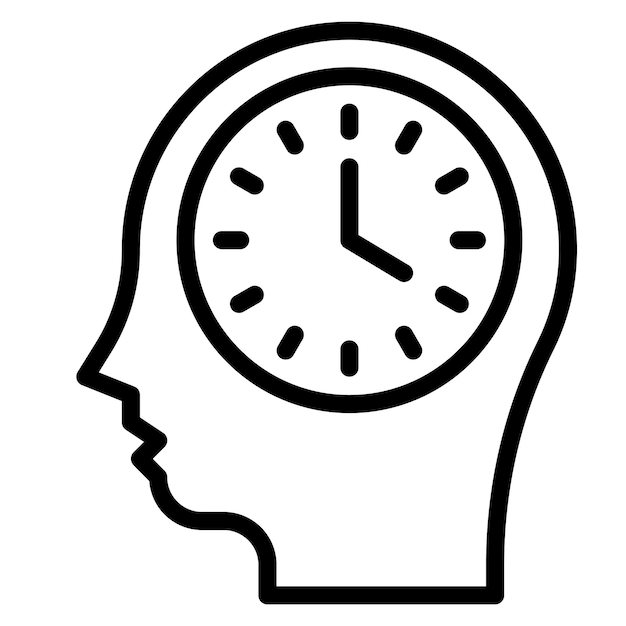 Imagen vectorial de icono de percepción del tiempo Se puede utilizar para el TDAH