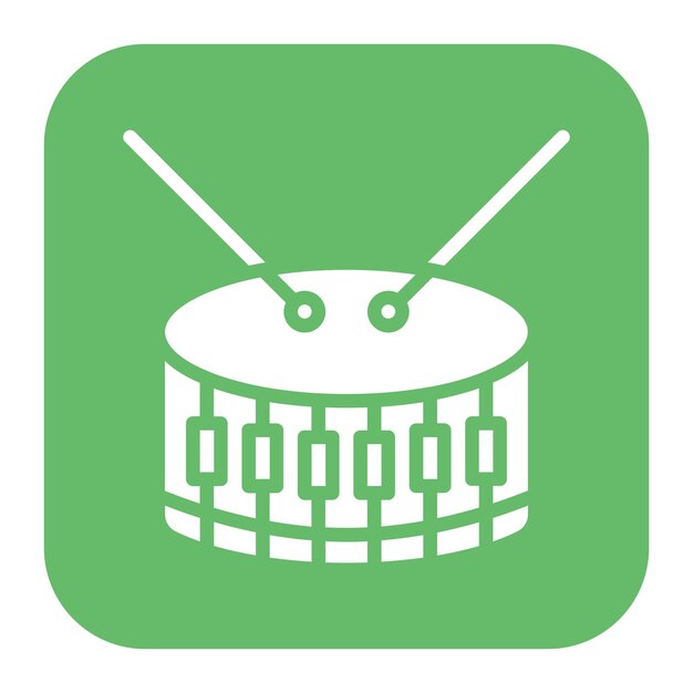 La imagen vectorial del icono de percusión se puede utilizar para el instrumento
