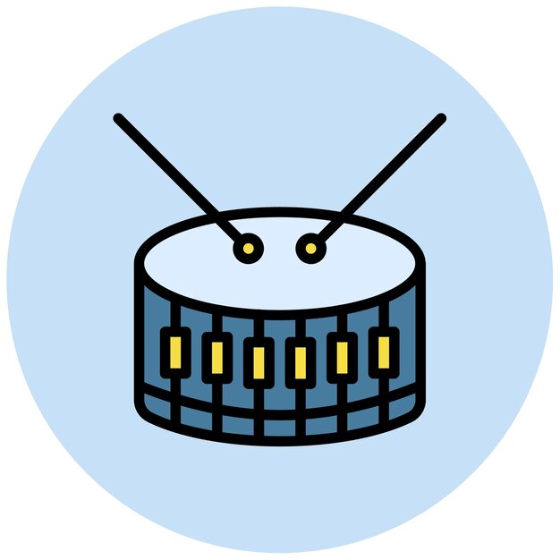 La imagen vectorial del icono de percusión se puede utilizar para el instrumento