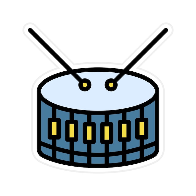 La imagen vectorial del icono de percusión se puede utilizar para el instrumento