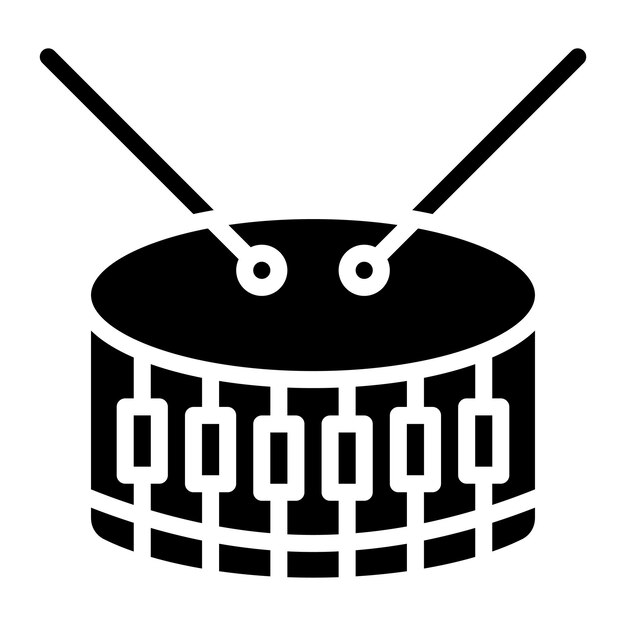 La imagen vectorial del icono de percusión se puede utilizar para el instrumento