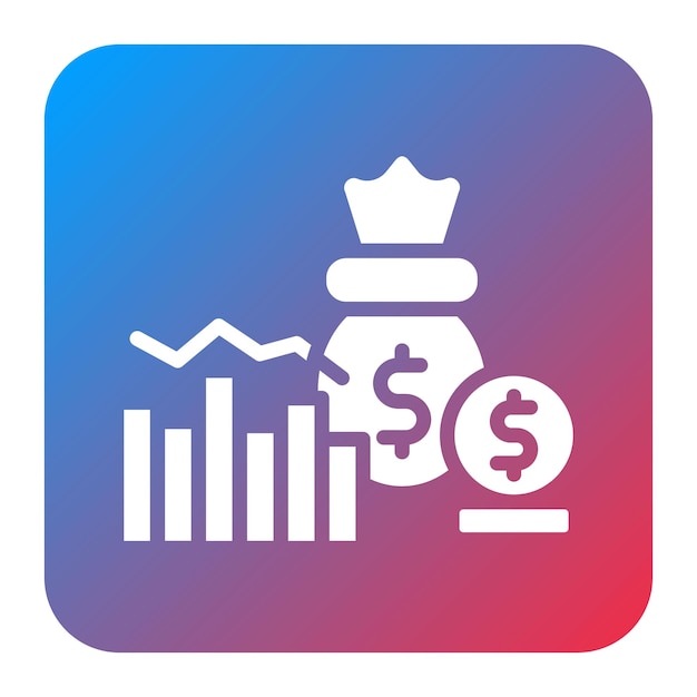 Imagen vectorial del icono de pérdida financiera Se puede utilizar para los riesgos empresariales