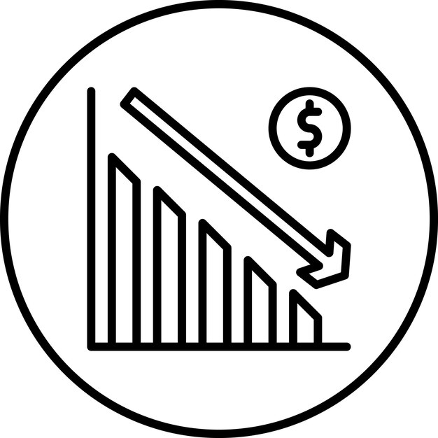 Imagen vectorial del icono de pérdida Se puede usar para Crédito y Préstamo