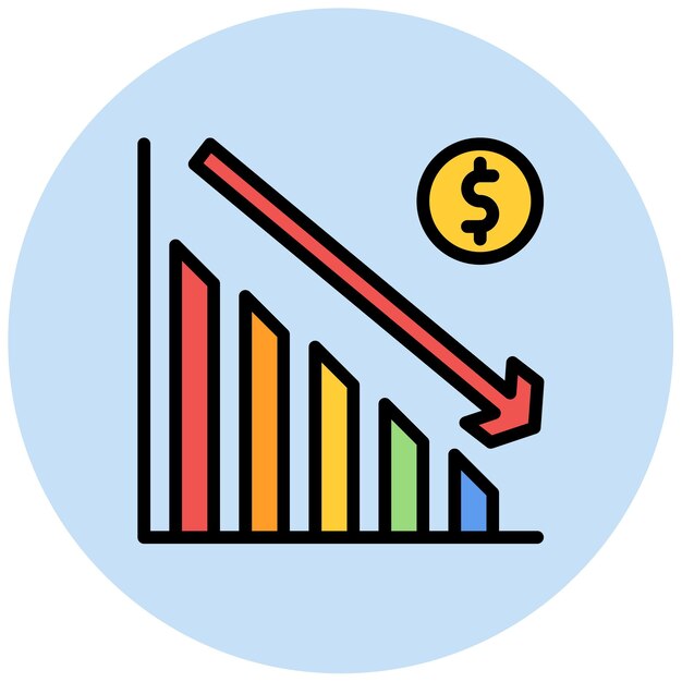Imagen vectorial del icono de pérdida Se puede usar para Crédito y Préstamo
