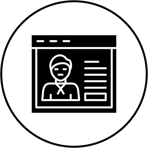 Imagen vectorial del ícono del perfil Se puede utilizar para comunicaciones
