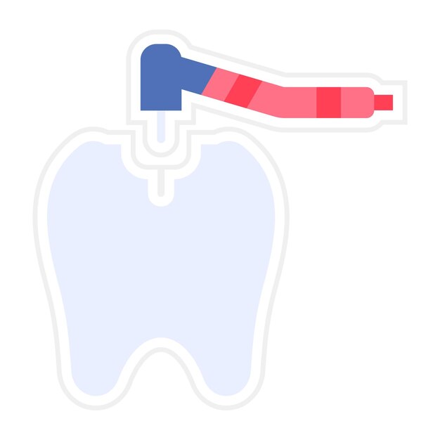 Vector imagen vectorial del icono de perforación del diente se puede utilizar para el cuidado dental