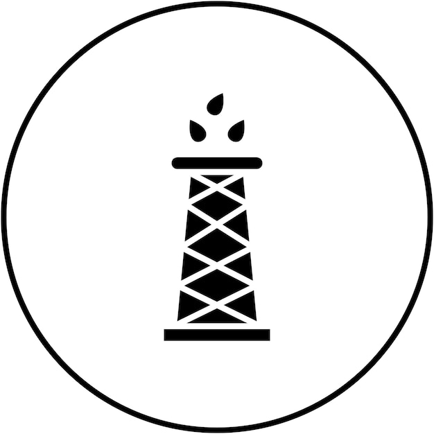 Imagen vectorial del icono de perforación de petróleo Se puede utilizar para la industria del petróleo
