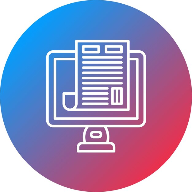 Imagen vectorial de icono de periódico en línea Se puede utilizar para Comunicación y Medios