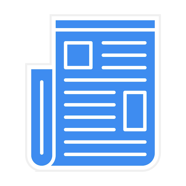 Imagen vectorial del icono del periódico Se puede utilizar para la biblioteca