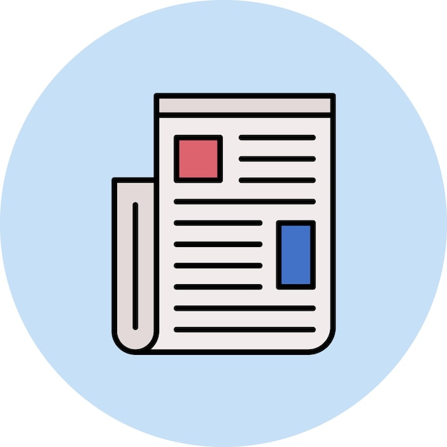 Imagen vectorial del icono del periódico Se puede utilizar para la biblioteca