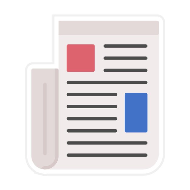 Imagen vectorial del icono del periódico Se puede utilizar para la biblioteca