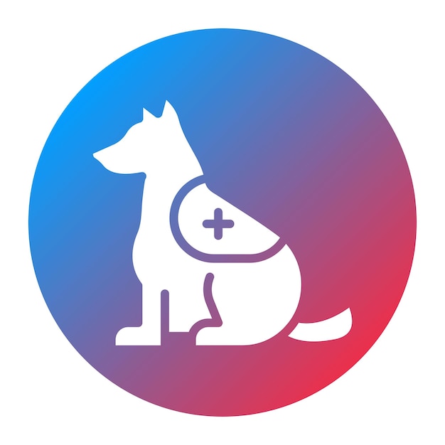 La imagen vectorial del icono del perro de rescate se puede utilizar para el rescate y la respuesta